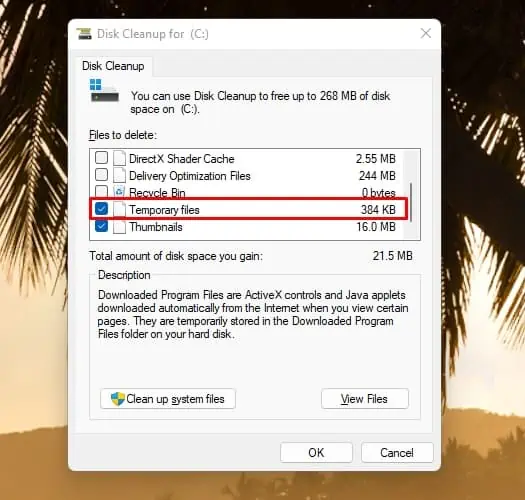 Windows Troubleshooter Not Working? Try These Fixes 22 DiskCleanupTemporaryFiles