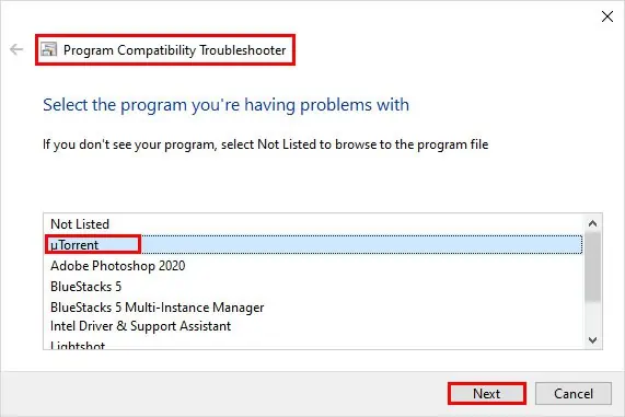 uTorrent Not Working: Why & How to Fix it 5 Program-compatibility-trouebleshooter-utorrent