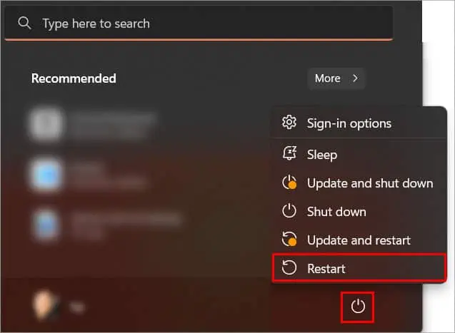 Restart-Windows-11-using-Start-menu