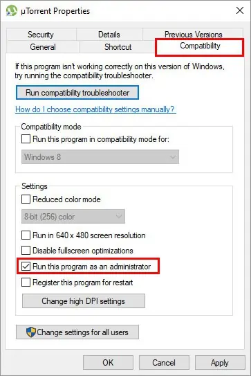 uTorrent Not Working: Why & How to Fix it 7 Run-as-administrator-utorrent