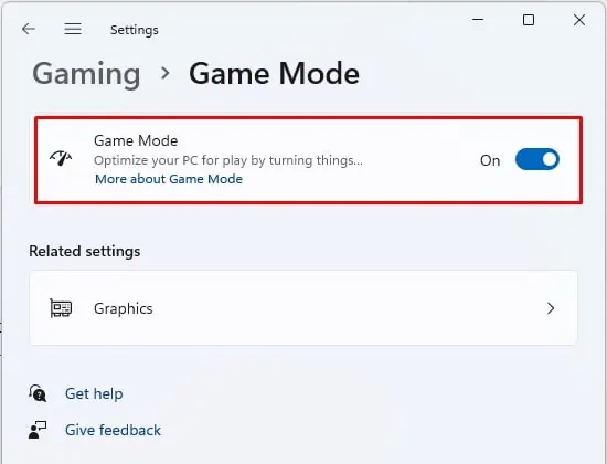 SettingsGamingGameMode