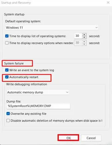 How to Fix Blue Screen of Death (BSOD) on Windows 11 39 System-Failure-Automatic-Restart-1