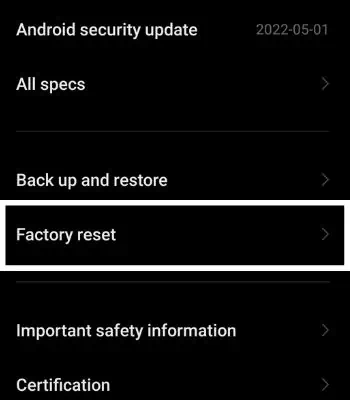 Fix: Android Storage Space Running Out But It's Not 43 Tap-on-Factory-Reset