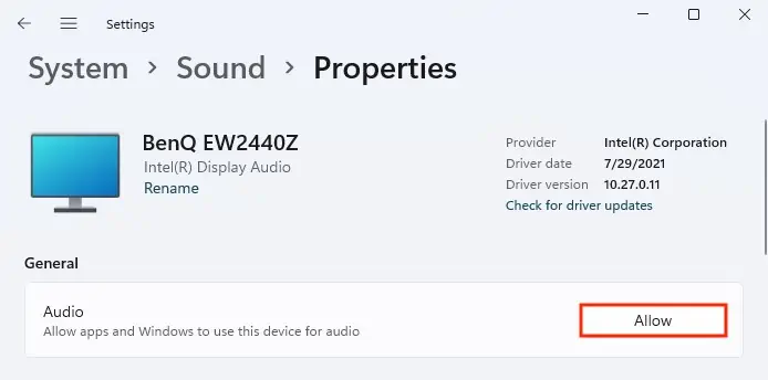 Why Are My Monitor Speakers Not Working? How to Fix It 14 allow-audio