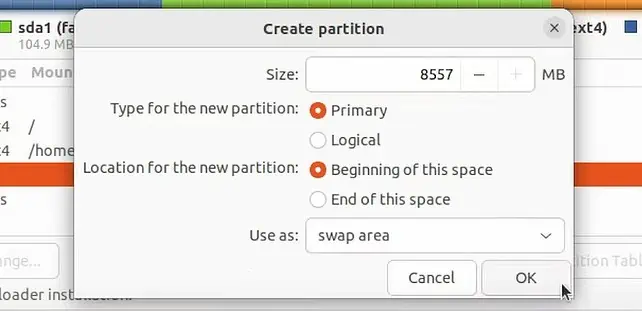 How To Dual Boot Windows 11 And Linux 11 create-swap-area