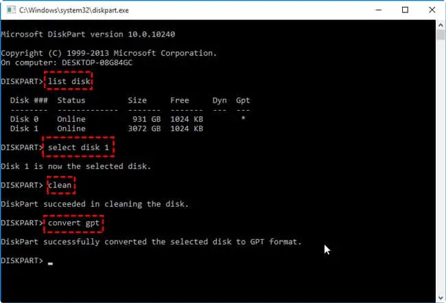 How To Install Windows 11 From USB 10 diskpart-convert-gpt