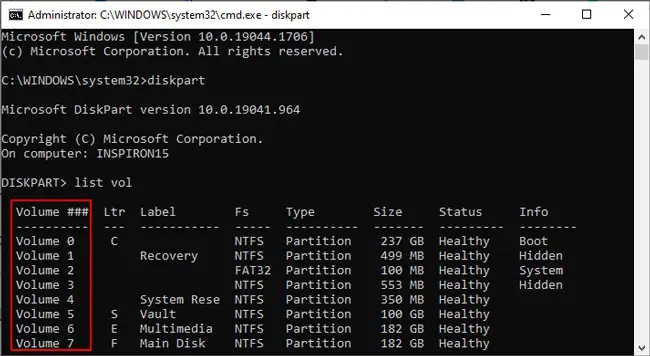 diskpart-list-vol