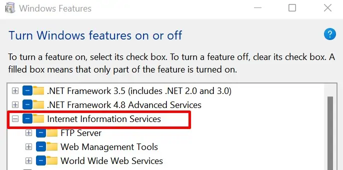 Why is Port Forwarding Not Working? Here's How to Fix 1 enable-internet-information-services