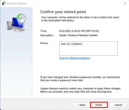 How to Fix Blue Screen of Death (BSOD) on Windows 11 69 finish-restore-1