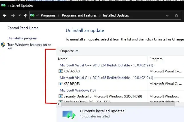 installed-upates