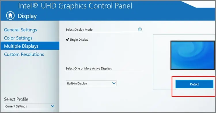Laptop Won't Detect Monitor? Here's How to Fix It 16 intel-graphics-control-panel-multiple-display-detect