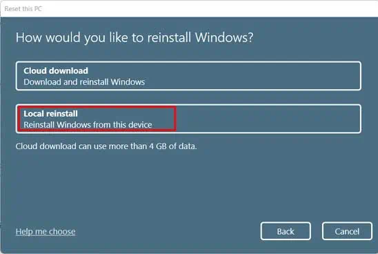How to Fix Blue Screen of Death (BSOD) on Windows 11 72 local-reinstall-1