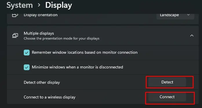 Laptop Won't Detect Monitor? Here's How to Fix It 15 multiple-display-section-to-detect-monitors