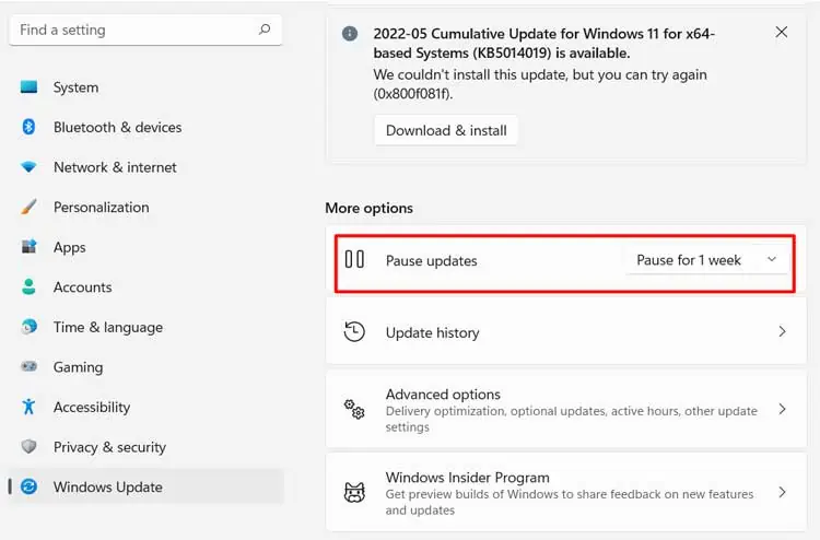How to Fix Blue Screen of Death (BSOD) on Windows 11 44 pause-updates