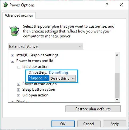 How To Keep Laptop On When its Lid is Closed on Windows 11 5 power-option-specific