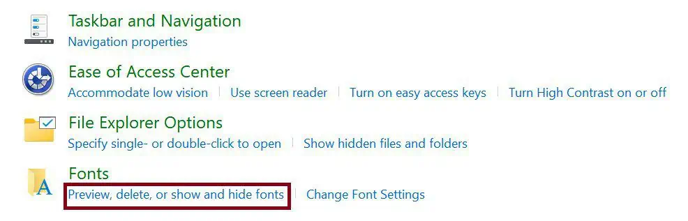 How Do You Change Font in Windows 11? 3 preview-fonts-control-panel