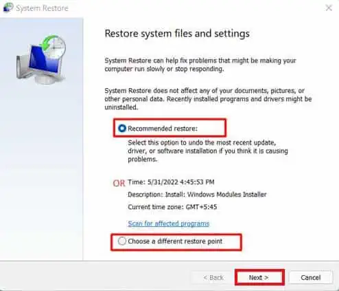 How to Fix Blue Screen of Death (BSOD) on Windows 11 68 recommended-restore-1
