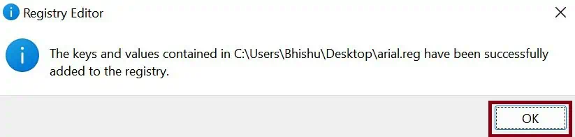 How Do You Change Font in Windows 11? 12 registry-editor-ok