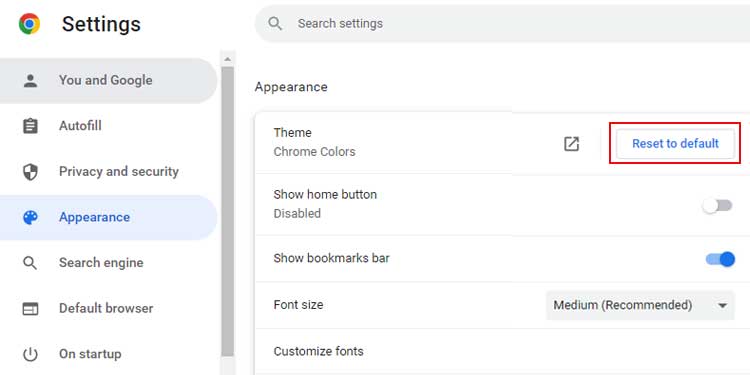 11 Ways to Fix Full Screen Not Working on Chrome 14 reset-to-default