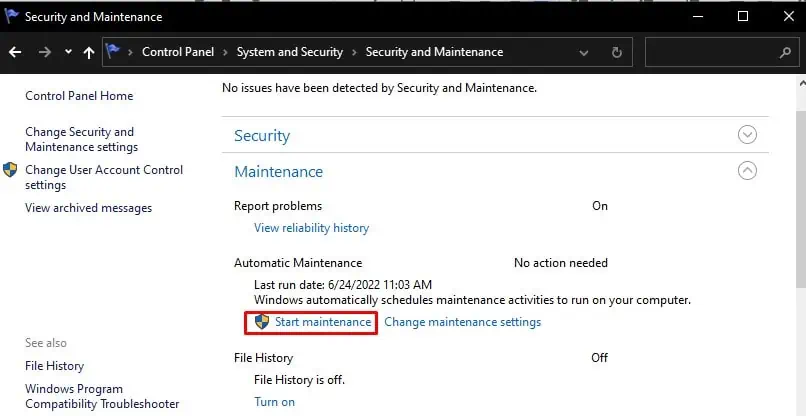 start-maintenance