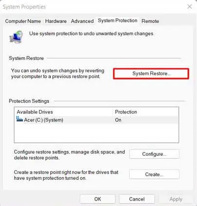 How to Fix Blue Screen of Death (BSOD) on Windows 11 67 system-restore-1