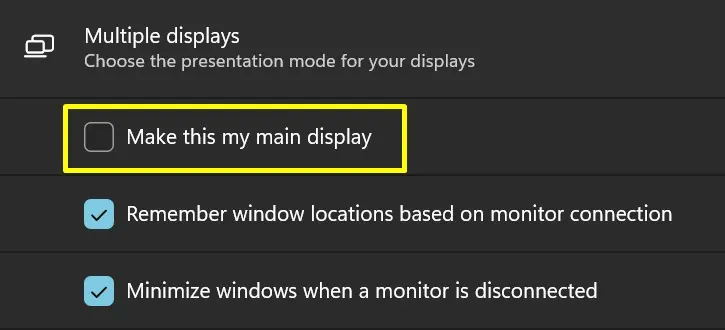 How to Change Primary and Secondary Monitor? 18 tick-make-this-my-main-display
