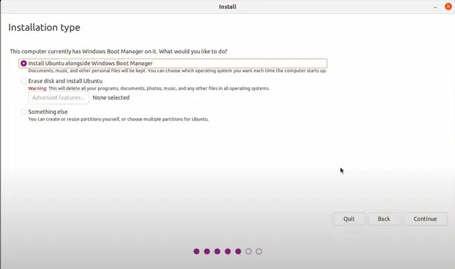 How To Dual Boot Windows 11 And Linux 9 ubuntu-installation-type