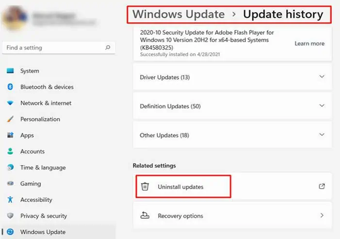 How to Fix Blue Screen of Death (BSOD) on Windows 11 46 uninstall-updates-1