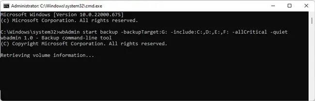 How To Backup Windows 11 To External Drive 11 wbadmin-start-backup-backuptarget-include-allcritical-quiet