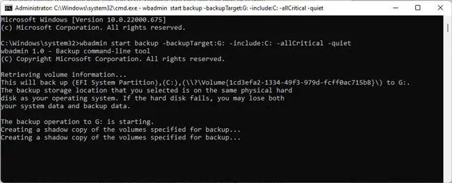 How To Backup Windows 11 To External Drive 10 wbadmin-start-backup