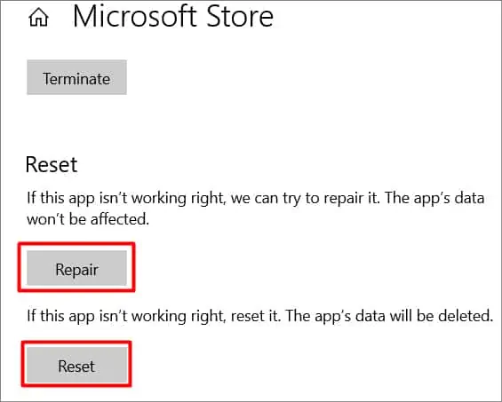 Repairing-and-reseting-microsoft-store