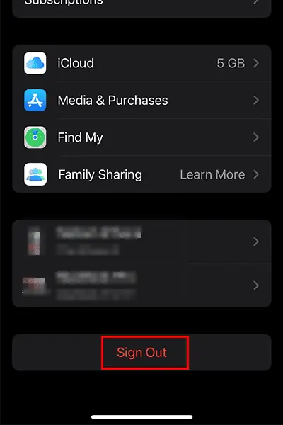 How to Fix “Find My Unavailable. Unable to Connect to Server” Error? 4 SignOutOfAppleID1