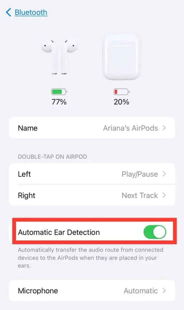 8 Ways to Fix One AirPod Not Working Issue (Left or Right) 5 automatic-ear-detection-3-608x1024