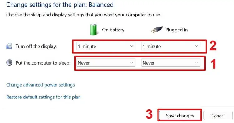 How to Turn off Laptop Monitor But Keep the System Running 12 change-settings-for-balanced