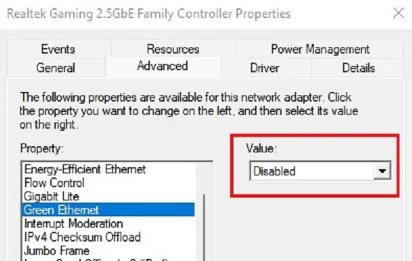 Ethernet Keeps Disconnecting ? Here's How to Fix it 39 disable-green-ethernet-option