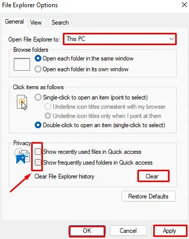 Why is My Windows Explorer Slow? 14 Ways to Fix it 21 disable-quick-access-feature
