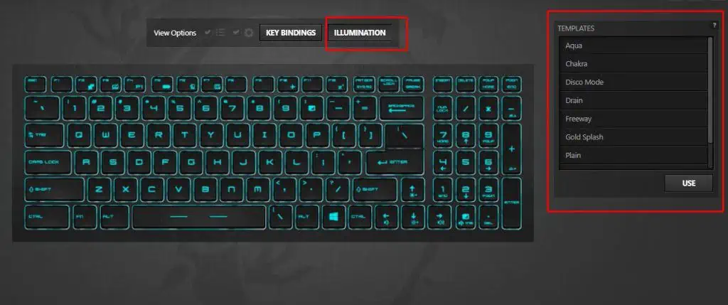 How to Change MSI Keyboard Color? 10 enable-illumination-1024x429