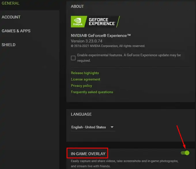 Geforce Overlay Not Working? Try These 11 Fixes 13 enable-in-game-overlay-1