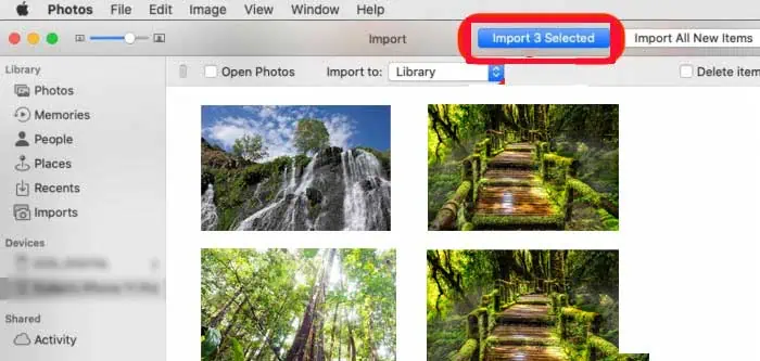 How to Transfer Photos From iPhone to Flash Drive? 9 import-selected