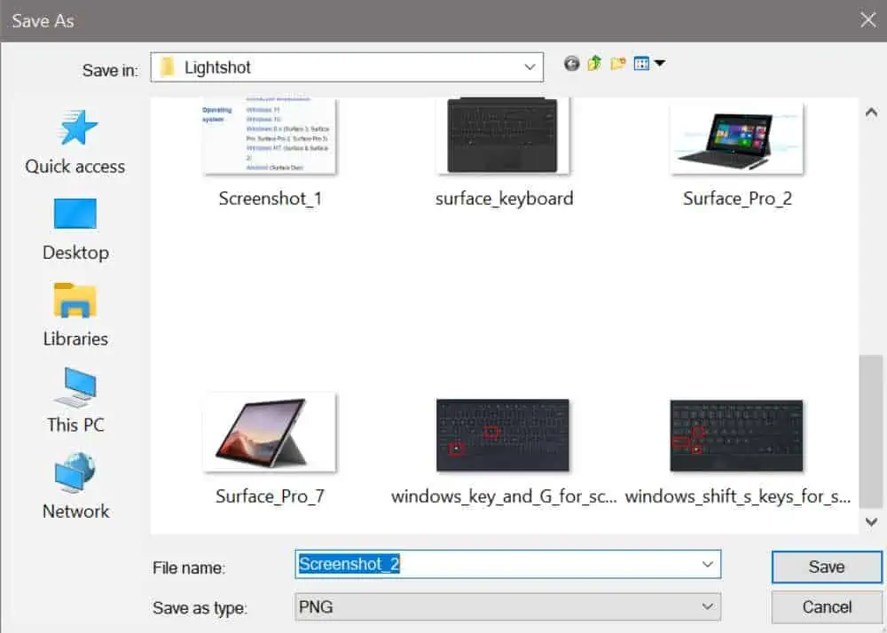 5 Ways to Take Screenshot on Microsoft Surface 12 lightshot_save_as_dialogue_box