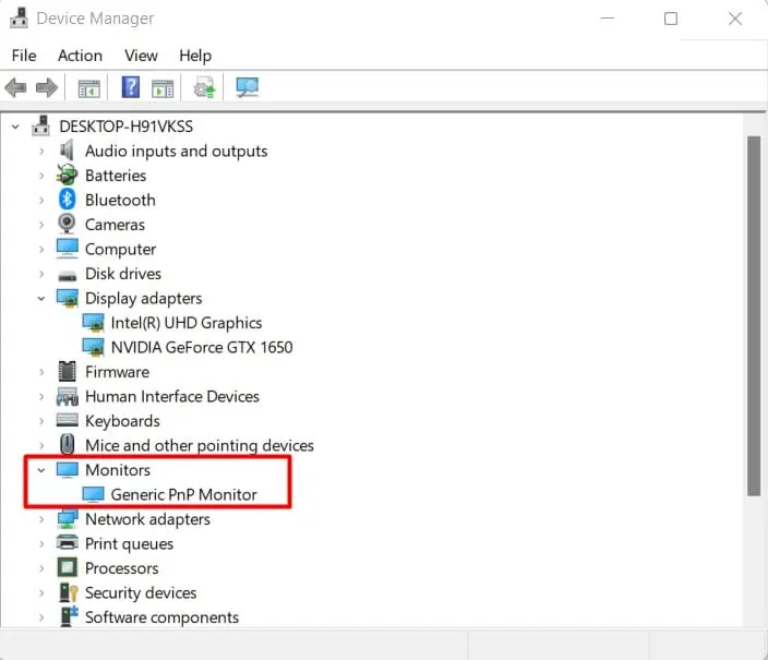 Fix: Laptop Screen Turned Black, But is Still Running 33 monitors-in-device-manager-1