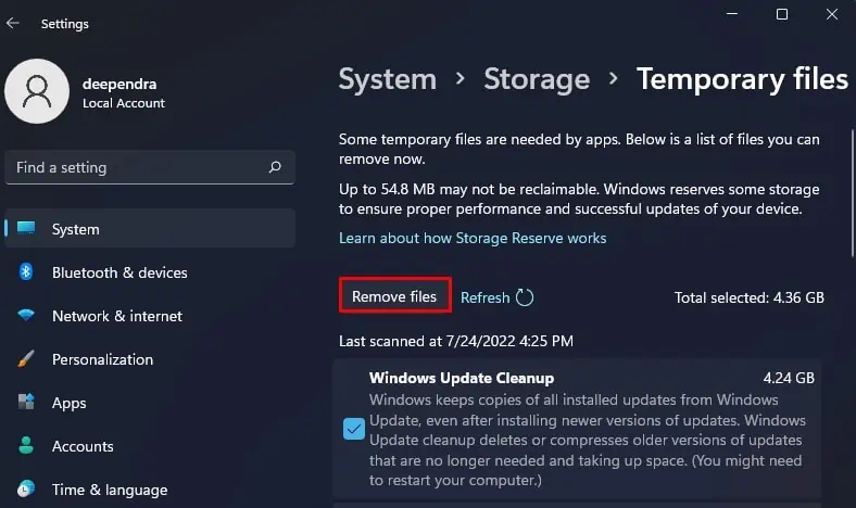Why is My Windows Explorer Slow? 14 Ways to Fix it 29 remove-temporary-files-from-settings