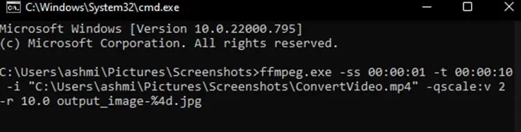 5 Ways to Extract Frames From Video 20 running-cmd-command