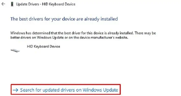 Esc Key Not Working? Here's How to Fix 28 search-for-drivers-on-windows-update