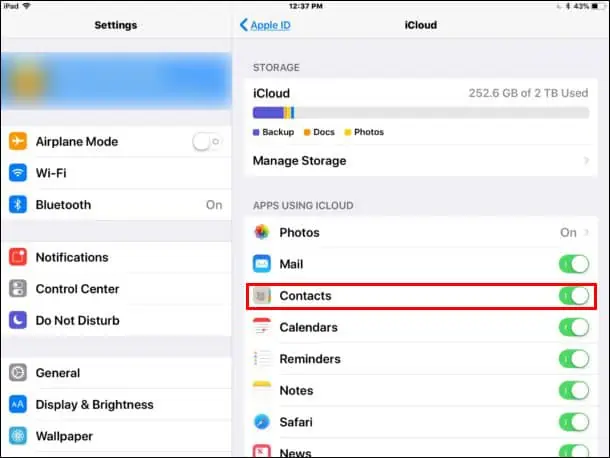 How to Transfer Contacts from iPhone to iPad 3 select-contact-from-icloud-in-ipad-1