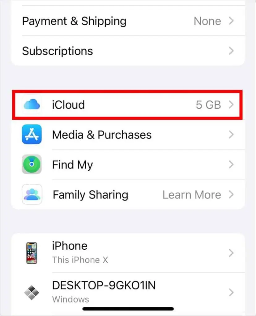 How to Transfer Contacts from iPhone to iPad 1 select-icloud-from-setting-1-828x1024