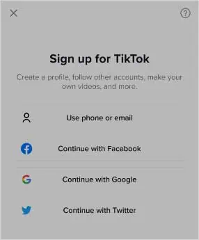 How to Search on TikTok Without an Account? 21 sign-up-tiktok