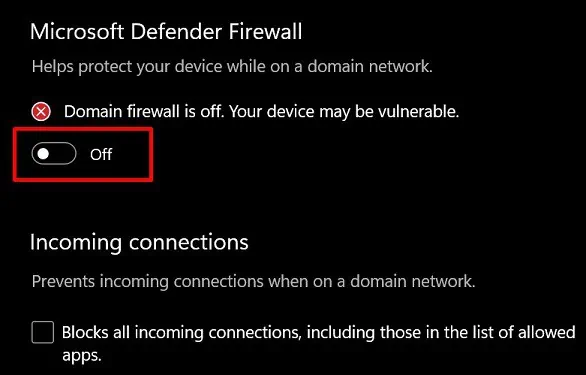 Ethernet Keeps Disconnecting ? Here's How to Fix it 49 turn-off-microsoft-defender-firewall