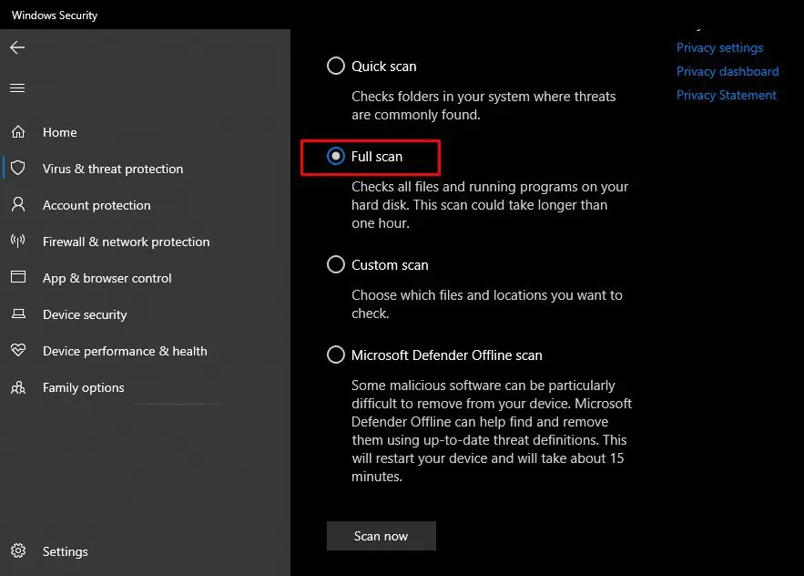 Fix: Microsoft Windows System Protection Background Tasks (SrTasks.exe) High CPU & Disk Usage 27 windows-security-full-scan