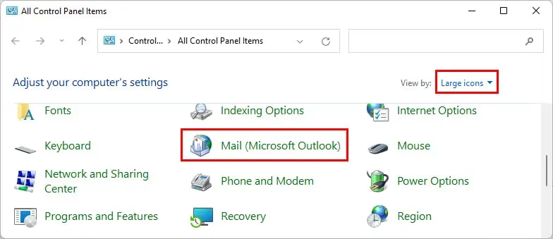 Select-Mail-control-panel